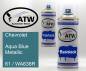 Preview: Chevrolet, Aqua Blue Metallic, 61 / WA638R: 400ml Sprühdose + 400ml Klarlack - Set, von ATW Autoteile West.